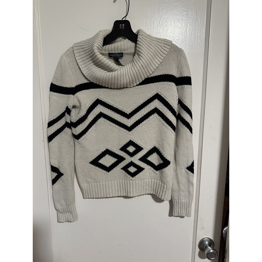 LRL Ralph Lauren SMALL  Sweater Pullover Cotton Southwest Western Mountains Cowl
